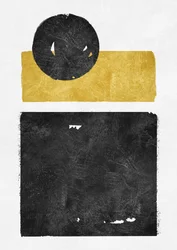 Geometrische Balance in Schwarz und Gold