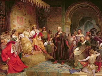 Kolumbus vor der Königin, 1843