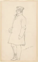 Mann mit Mütze und Mantel
