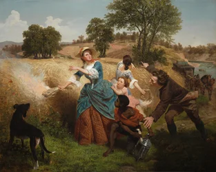 Mrs. Schuyler verbrennt ihre Weizenfelder beim Herannahen der Briten