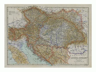 Karte von Österreich-Ungarn, ca. 1910er Jahre
