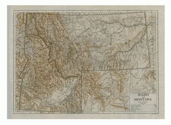 Karte von Idaho und Montana, USA