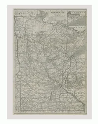 Karte von Minnesota, USA, um 1900
