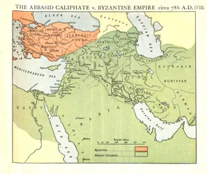 Das Abbasiden-Kalifat gegen das Byzantinische Reich, ca. 786 n. Chr., ca. 1915
