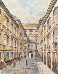 Der erste Hof der Salzgries-Kaserne in Wien