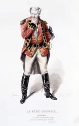 Gesamtwerk von Beaumarchais (1732-1799) von Edouard Fournier. Zeichnung von Emile Bayard. Ed. Laplace, Sanchez et Cie, Paris 1876. Dies ist Begearss in „Die schuldige Mutter“