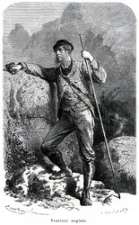 Porträt eines englischen Touristen von Émile Bayard - Tourismus im 19. Jahrhundert - Illustration aus dem Buch „Sitten und Charaktere der Völker“, Ausgabe von 1884