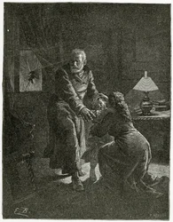 Der nächtliche Angriff Place des Barricades - Illustration aus Depuis l’exil, 19. Jahrhundert