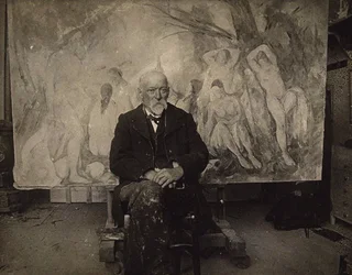 Paul Cézanne in seinem Atelier in Les Lauves, 1904