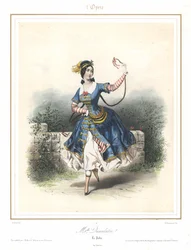 Französische Balletttänzerin Adele Dumilatre tanzt an der Pariser Oper, um 1840