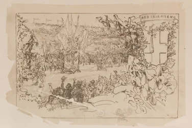 Marathon-Ziel Postkarte Gilliéron