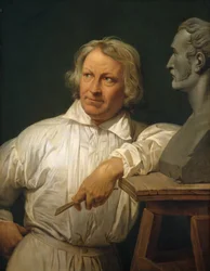 Bertel Thorvaldsen 1768-1844 mit der Büste von Horace Vernet, 1833 oder später