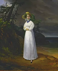 Junges Mädchen in einer romantischen Landschaft, 1825