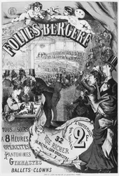 Werbeplakat für die Folies Bergère, Rue Richer, Paris, 1875