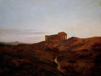 Antikes Land, der Tempel von Segesta in Sizilien