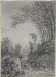 Landschaft mit Kühen