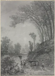Landschaft mit Kühen