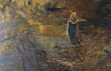 Wäscherin, von Emilio Gola (1851-1923)