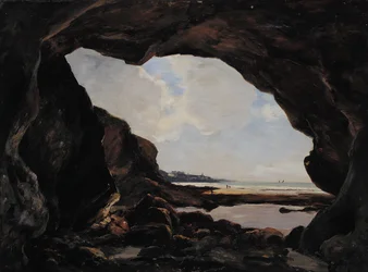 Höhle des Ris unter der eisenhaltigen Klippe, Douarnenez, August 1876