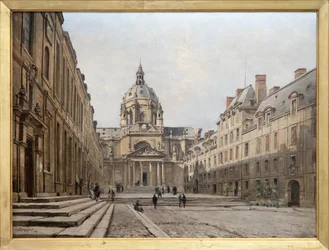 Blick auf den Hof der alten Sorbonne im Jahr 1886
