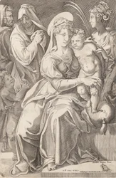 Die Heilige Familie mit St. Anna und St. Katharina, 1542, veröffentlicht 1627-50