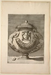 Vase dekoriert mit Figuren, Ranken und Girlanden
