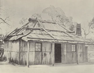 Eine Rindenhütte