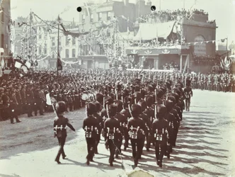 Blackwall Tunnel: Zeremonie zur Eröffnung des Tunnels durch den Prinzen von Wales, später König Edward VII., und Prinzessin Alexandra, 1897