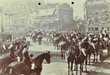 Blackwall Tunnel: Zeremonie zur Eröffnung des Tunnels durch den Prinzen von Wales, später König Edward VII., und Prinzessin Alexandra, 1897