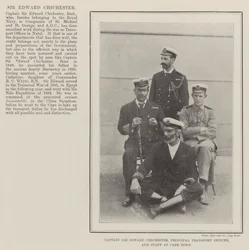 Kapitän Sir Edward Chichester, Haupttransportoffizier, und Stab in Kapstadt