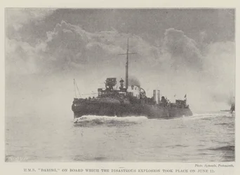 HMS Daring, an Bord derer die katastrophale Explosion am 11. Juni stattfand