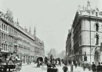 Holborn Viaduct, Blick nach Osten, City of London, 1875