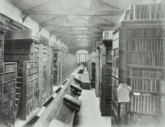 Bibliothek, Sion College, Victoria Embankment, City of London, 1885