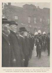 Lord Roberts in Manchester, 9. Oktober, der Oberbefehlshaber inspiziert Veteranen des Krimkriegs und des indischen Aufstands
