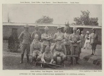 Offiziere der anglo-portugiesischen Expedition nach Zentralafrika