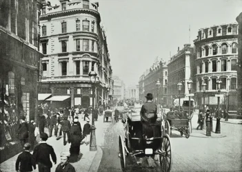 Queen Victoria Street, Blick nach Osten von Queen Street, City of London, 1890