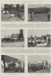 Szenen im von der Pest heimgesuchten Bombay