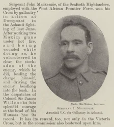 Sergeant J Mackenzie, mit dem Victoria-Kreuz für Tapferkeit in Ashanti ausgezeichnet