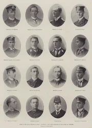 Einige Mitglieder der Marinebrigade der HMS Powerful, die der Königin in Windsor vorgestellt wurden