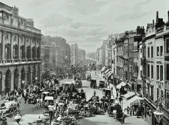 Somerset House, Strand, Westminster LB: Blick nach Westen von Saint Mary-le-Strand, 1895