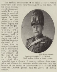 Chirurg-General T. D. Wilson, Chefarzt in Südafrika