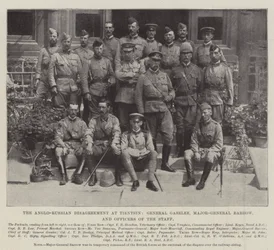 Der Anglo-Russische Streit in Tientsin, General Gaselee, Generalmajor Barrow und Offiziere des Stabs