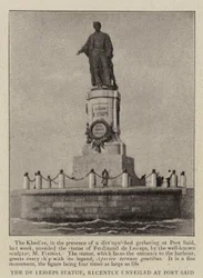 Die De Lesseps Statue, kürzlich in Port Said enthüllt