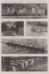 Das Universitäts-Bootsrennen, Training der Mannschaften in Henley und Cookham