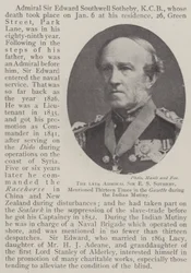 Der verstorbene Admiral Sir E S Sotheby, dreizehnmal in der Gazette während des indischen Aufstands erwähnt