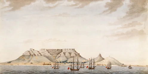 Eine britische Flotte in der Tafelbucht, ca. 1780