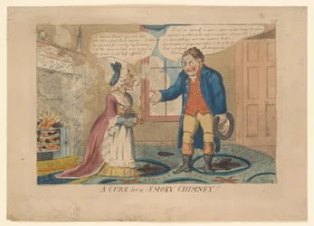 Eine Heilung für einen rauchigen Kamin!!, gezeichnet von G. M. Woodward, 1808