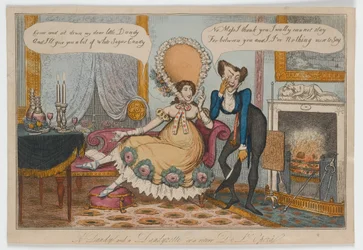 Ein Dandy und eine Dandyzette oder eine Rückkehr von der Oper, ca. 1820