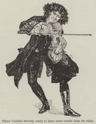 Eine Geige mit einem Lied, von R. E. Francillon (Stich)