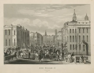 Eine belebte Straßenszene in der King William Street